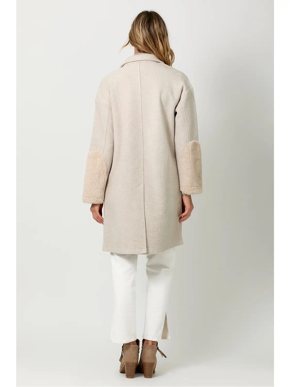 Fur Sleeve Double Breast Coat - NWT - Picture 4 of 4